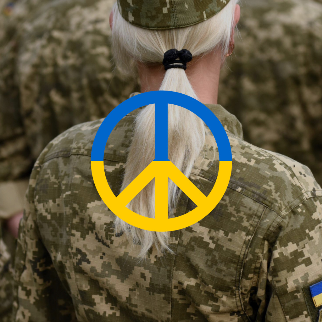 Peace Sign in Ukrainian Flag Colors Instagram – шаблон для дизайну