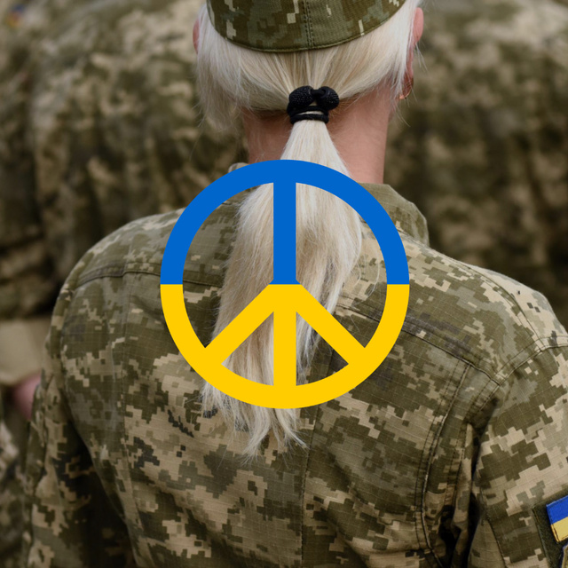 Designvorlage Peace Sign in Ukrainian Flag Colors für Instagram