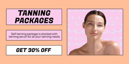 Discount on Tanning Pack with Serum Twitter Design Template