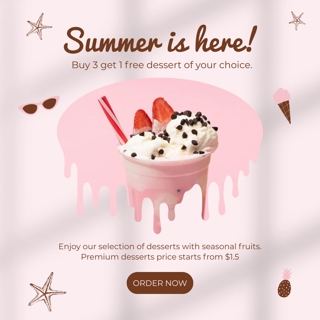 Special Summer Offer for Desserts Instagramデザインテンプレート