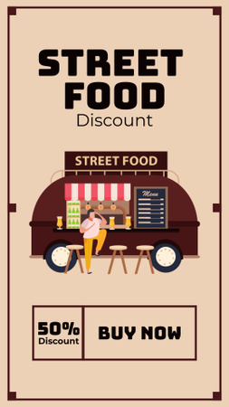 Designvorlage Street Food Discount Ad für Instagram Story