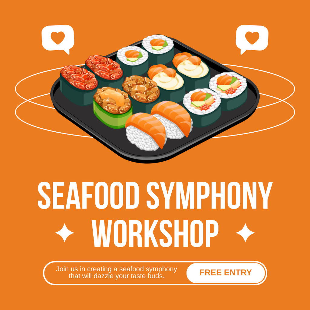 Seafood Culinary Workshop Instagram AD tervezősablon
