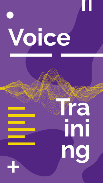 Designvorlage Voice Training Offer with Equalizer waves pattern für Instagram Story