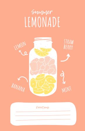 Summer Lemonade Cooking Steps Recipe Card Tasarım Şablonu