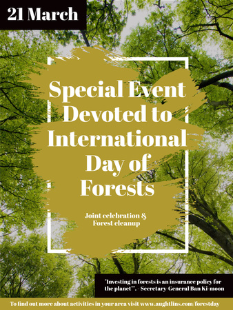 Plantilla de diseño de International Day of Forests Event Tall Trees Poster US 
