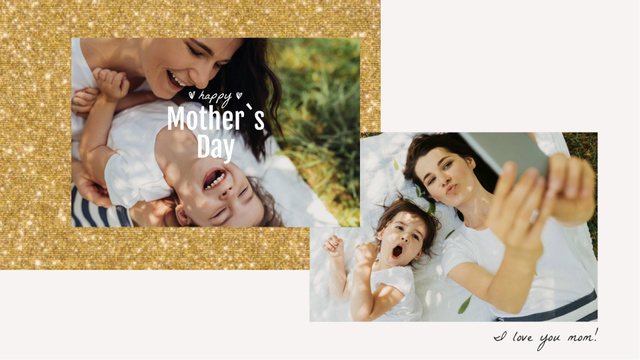 Designvorlage Mother's Day Smiling Mom and Daughter für Full HD video