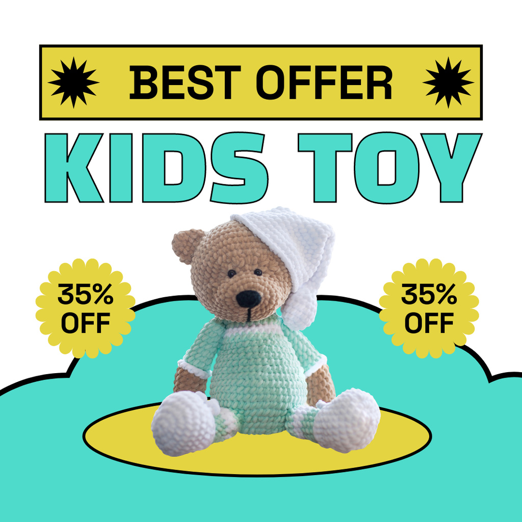 Ontwerpsjabloon van Instagram AD van Best Sale Offer on Toys