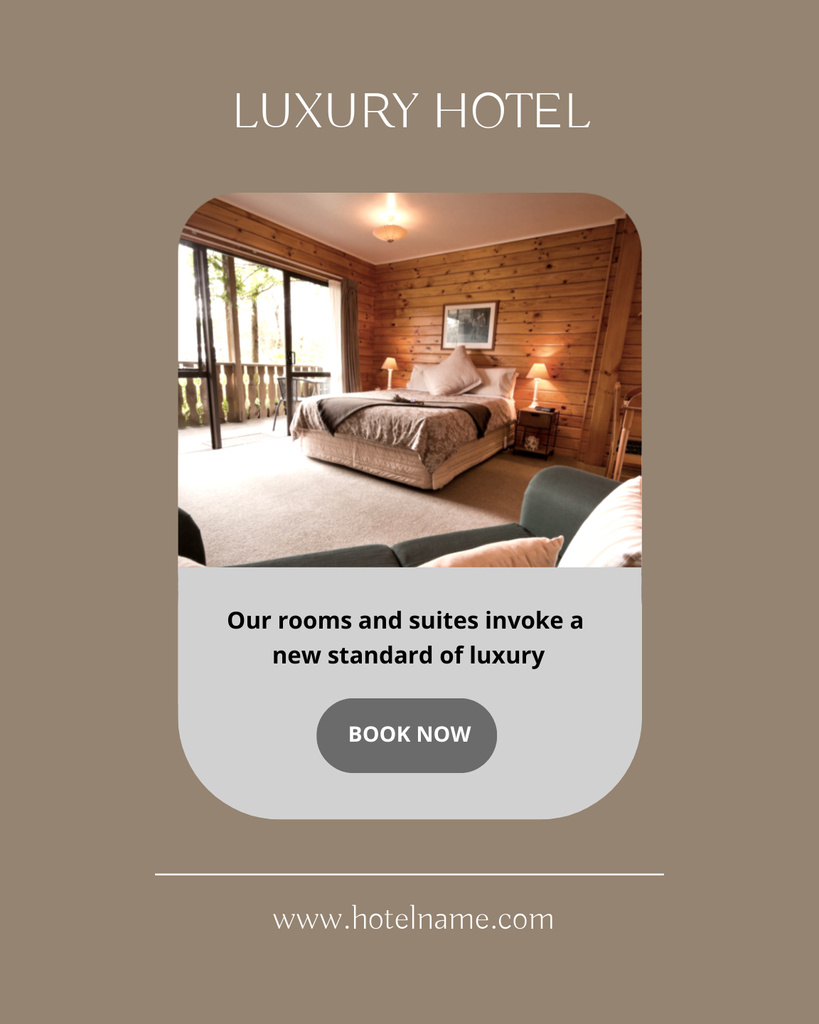 Luxury Hotel Ad Poster 16x20in Design Template