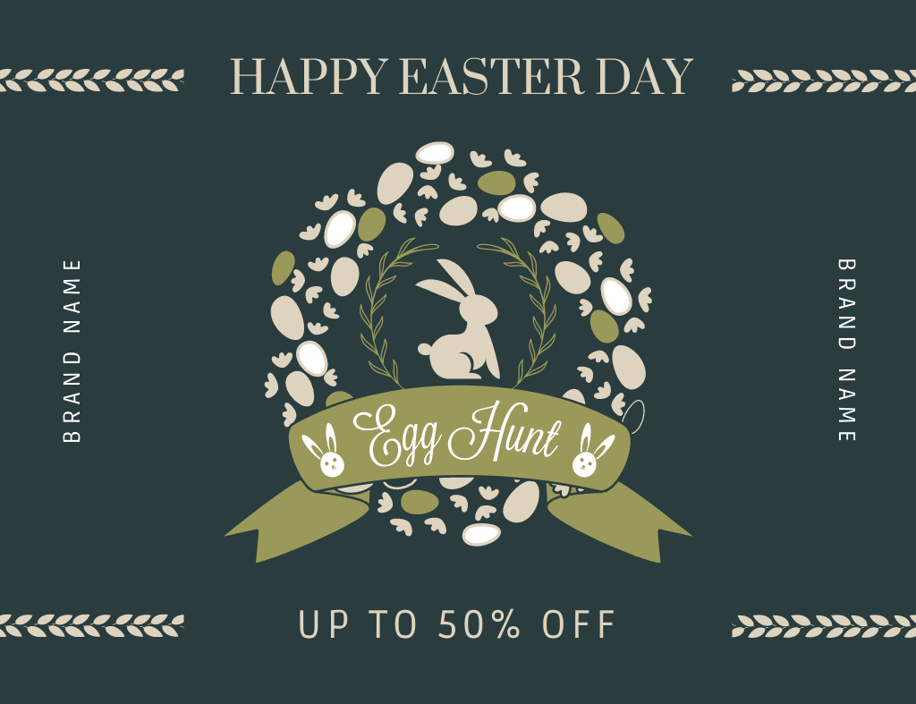Discount on Egg Hunt Participation Thank You Card 5.5x4in Horizontal Design Template