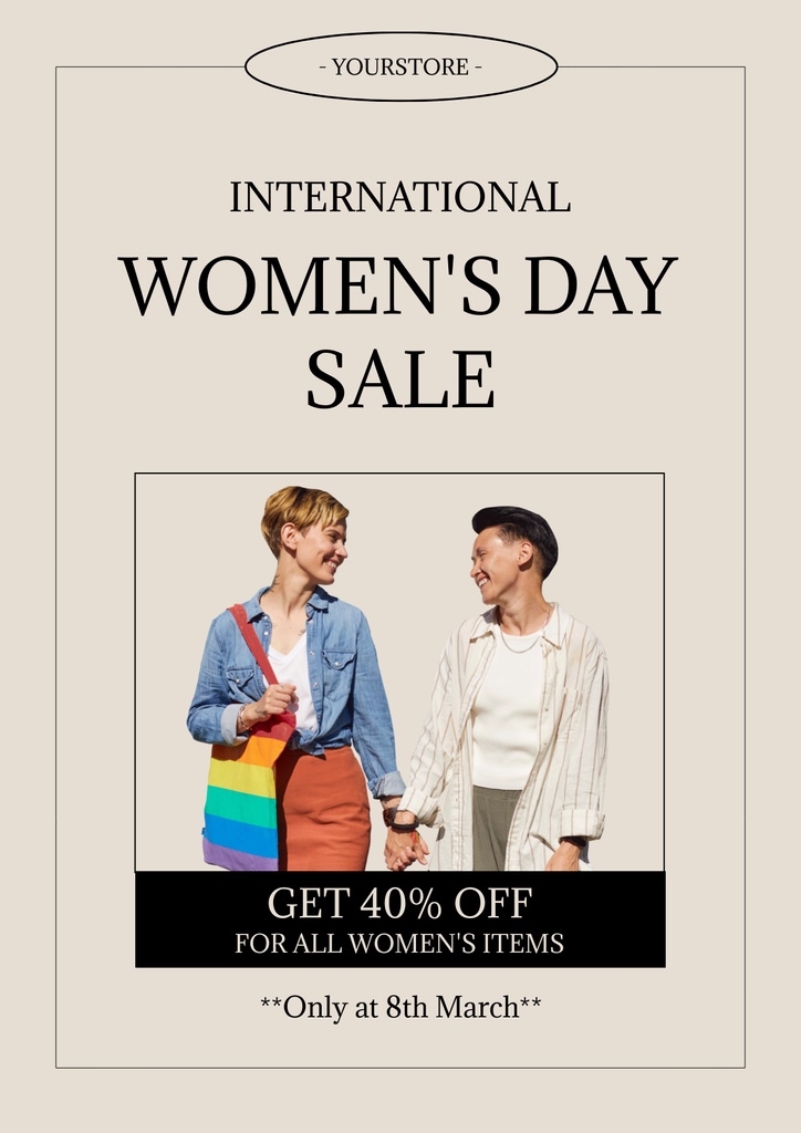 Ontwerpsjabloon van Poster van Festive Sale on International Women's Day