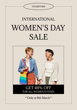 Platilla de diseño Festive Sale on International Women's Day Poster