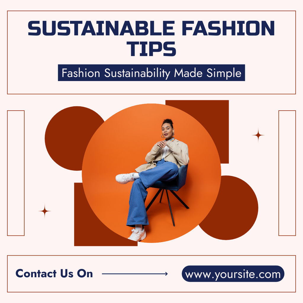 Modèle de visuel Sustainable Fashion Tips - LinkedIn post