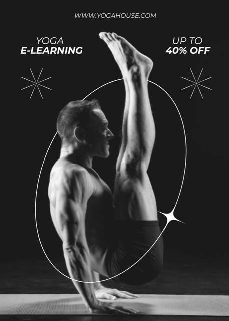 Flexibility-enhancing Online Yoga Courses With Discount Flayer Design Template