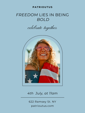 Phrase about Freedom on USA Independence Day Poster 36x48in – шаблон для дизайна