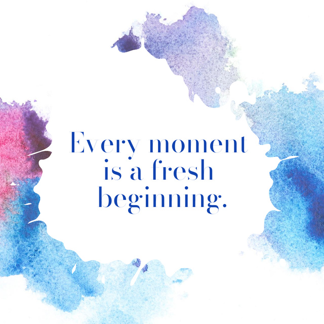Inspirational Phrase with Watercolor Blots Instagram Design Template