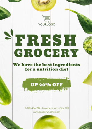 Fresh Fruits And Vegetables Sale Offer Flayer Design Template