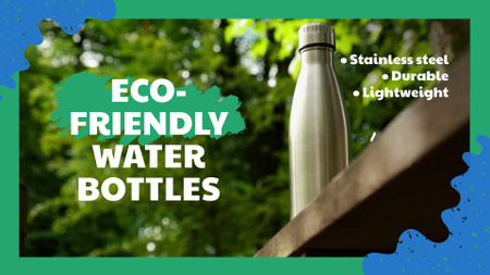 Designvorlage Edelstahlflaschen für die Wasserförderung für Full HD video