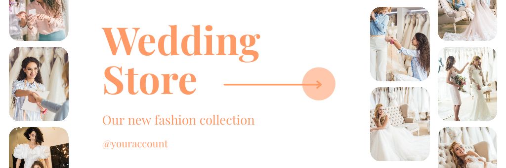 Wedding Shop Advertising Collage Email header – шаблон для дизайна