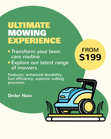 Efficient Lawn Mowers Instagram Post Vertical Design Template
