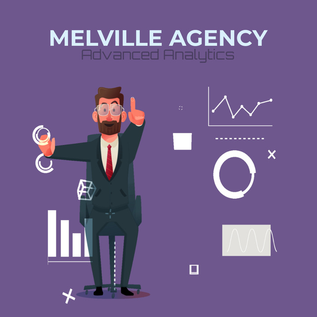 Modèle de visuel Businessman using Analytics Tools on Smart Screen - Animated Post