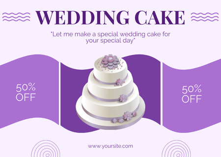 Modèle de visuel Remise sur les gâteaux de mariage - Card