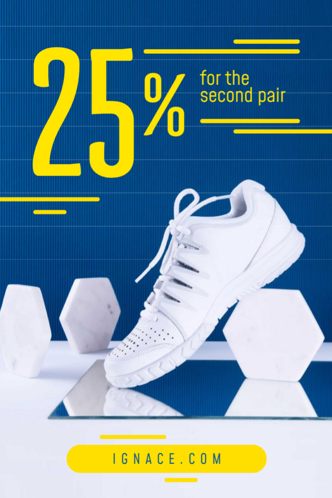 Sport Shoes Sale White Shoe on Blue Tumblrデザインテンプレート