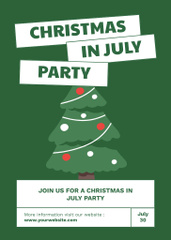 Christmas In July Party Announcement With Tree