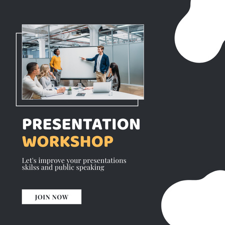 Presentation Skills Improving Workshop Instagram Design Template