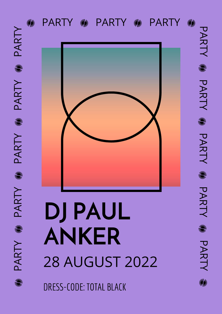Party Event Announcement on Retro Gradient Background Poster – шаблон для дизайну
