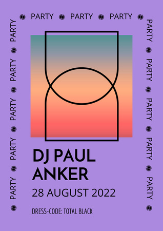 Platilla de diseño Party Event Announcement on Retro Gradient Background Poster