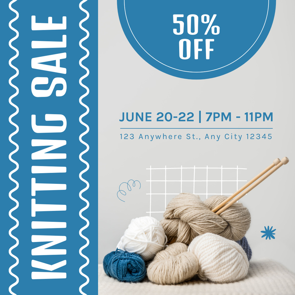 Knitwear Sale Announcement Instagram tervezősablon