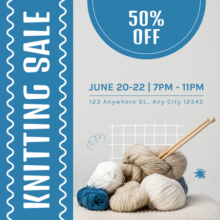 Oznámení o prodeji pleteného zboží Instagram Šablona návrhu