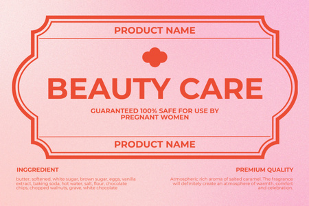 Safe Beauty Care Product For Pregnant Label Design Template