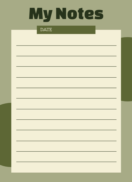 Platilla de diseño Simple Planner of Daily Goals on Green Notepad 4x5.5in