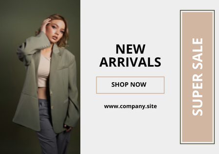 Platilla de diseño Fashion Collection Ads with Stylish Woman Flyer A5 Horizontal
