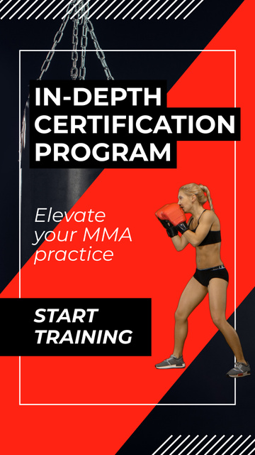 MMA Training And Certification Program Offer Instagram Video Story Modelo de Design