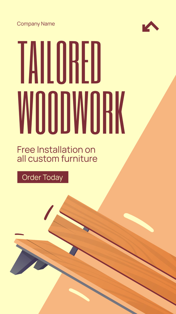Top-notch Woodwork Service And Installation Of Custom Furniture Instagram Story – шаблон для дизайна