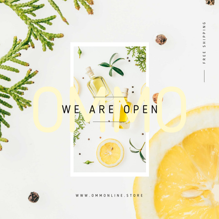 Opening Announcement with Herbs and Spices on Table Instagram Design Template