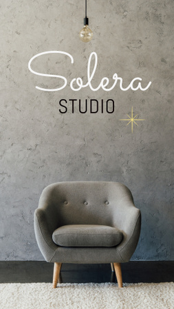 Оголошення студії меблів зі стильним кріслом Instagram Story – шаблон для дизайну