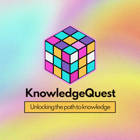 Colorful Cube And Knowledge Quest Promotion Animated Logo Design Template