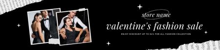 Designvorlage Valentine's Day Fashion Sale with Stylish Couple für Ebay Store Billboard
