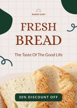 Fresh Bread Discount Offer Flayer Design Template