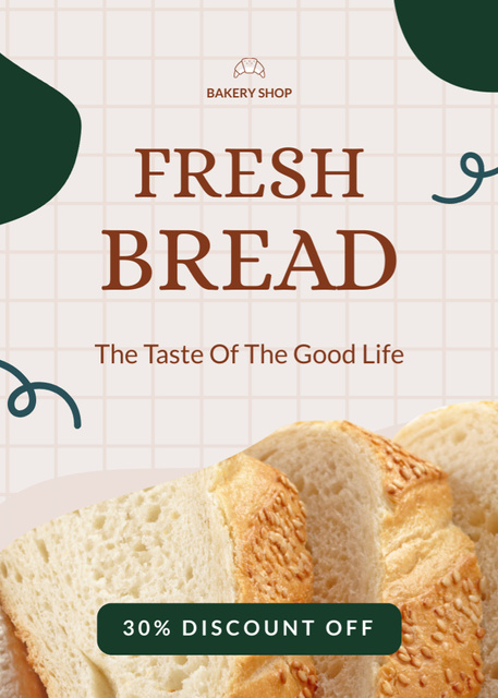 Platilla de diseño Fresh Bread Discount Offer Flayer