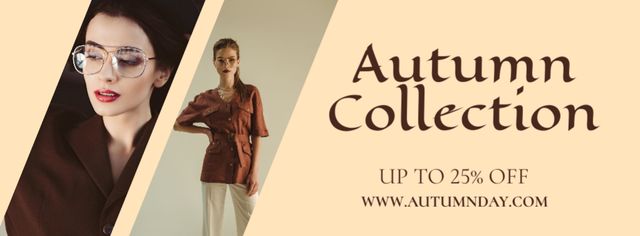 Designvorlage Autumn Collection At Reduced Price With Accessories für Facebook cover