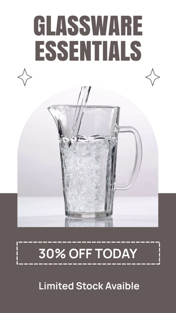 Glassware Essentials Offer with Glass of Water TikTok Video Tasarım Şablonu