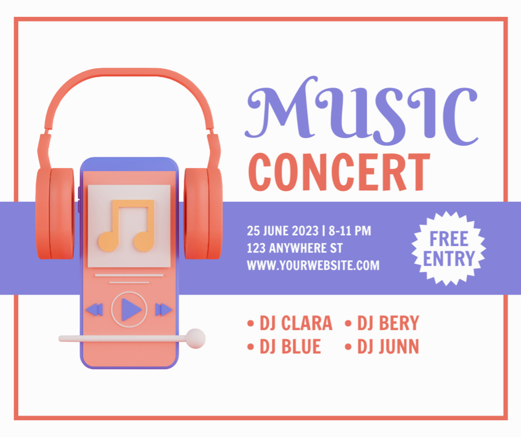 Szablon projektu Soulful Music Concert With Free Entry Facebook