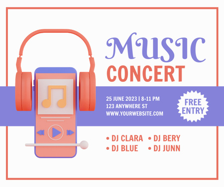 Soulful Music Concert With Free Entry Facebook Design Template