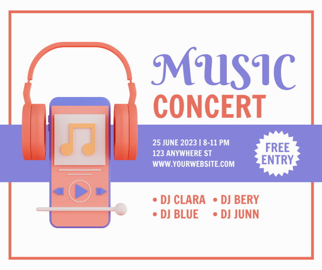 Template di design Soulful Music Concert With Free Entry Facebook