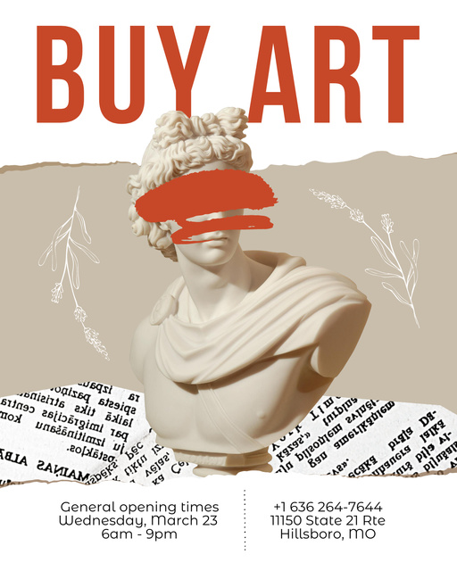 Template di design Sale Artwork with Marble Bust Poster 16x20in
