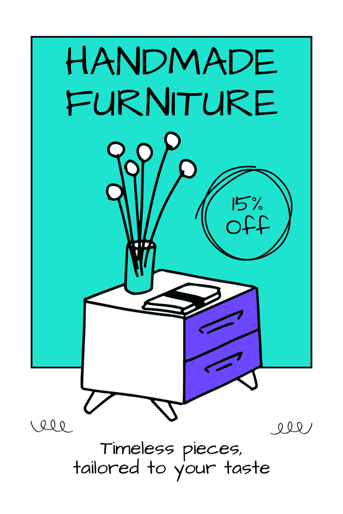 Discount on Handmade Furniture to Create Beautiful Interiors Pinterest Design Template